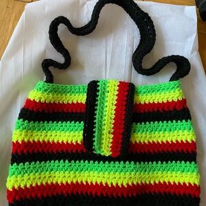 Colorful Striped Crochet Bag